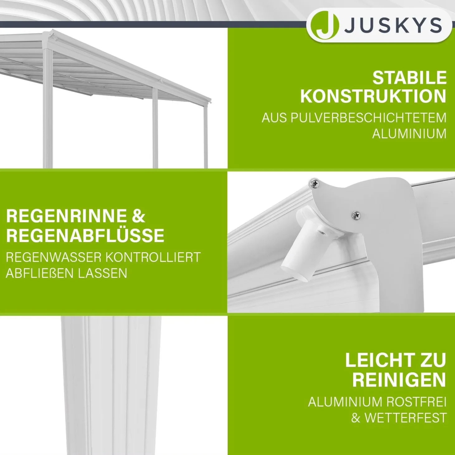 Terrassenüberdachung Borneo Aluminium Terrassendach als Regen- & Sonnenschutz