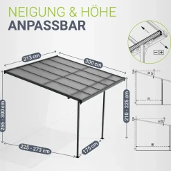 Terrassenüberdachung Borneo Aluminium Terrassendach als Regen- & Sonnenschutz