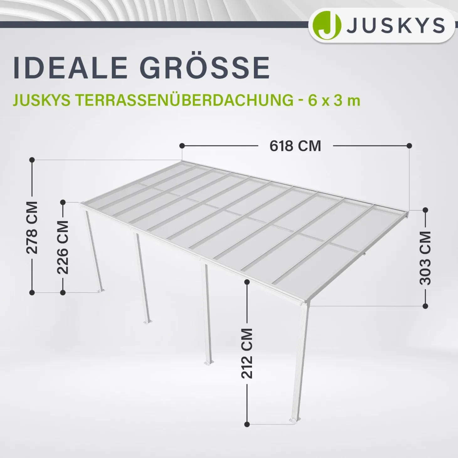 Terrassenüberdachung Borneo Aluminium Terrassendach als Regen- & Sonnenschutz