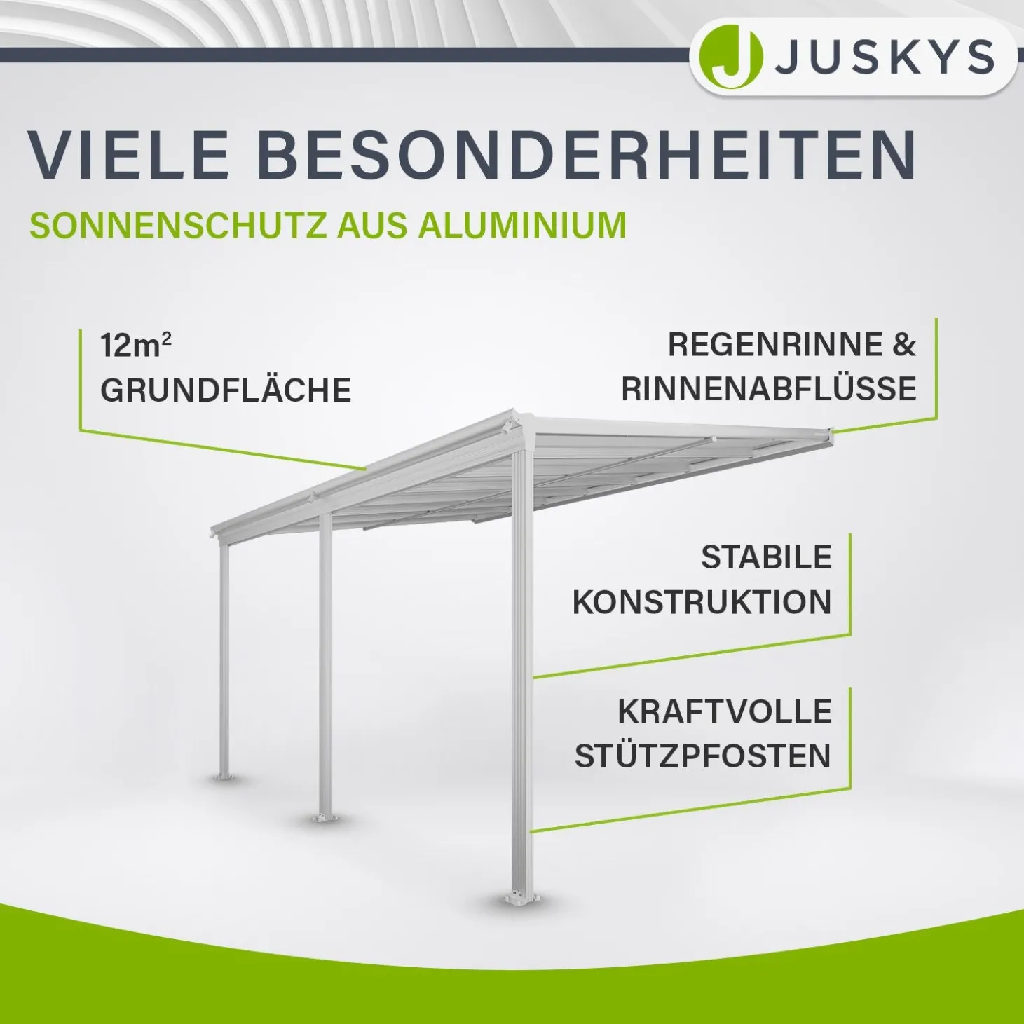 Terrassenüberdachung Borneo Aluminium Terrassendach als Regen- & Sonnenschutz