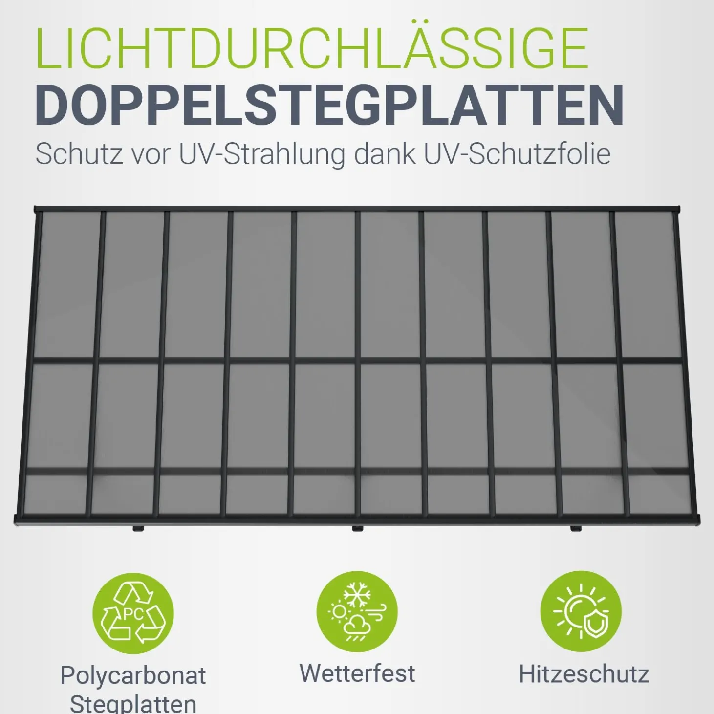 Terrassenüberdachung Borneo Aluminium Terrassendach als Regen- & Sonnenschutz