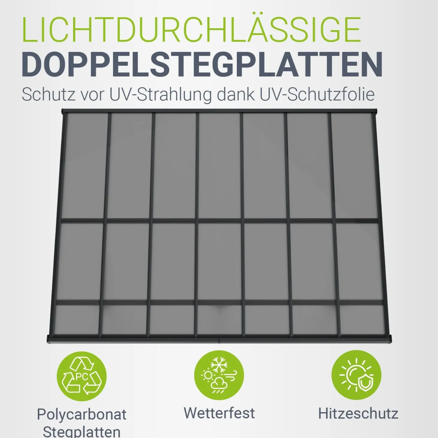 Terrassenüberdachung Borneo Aluminium Terrassendach als Regen- & Sonnenschutz