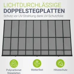 Terrassenüberdachung Borneo Aluminium Terrassendach als Regen- & Sonnenschutz