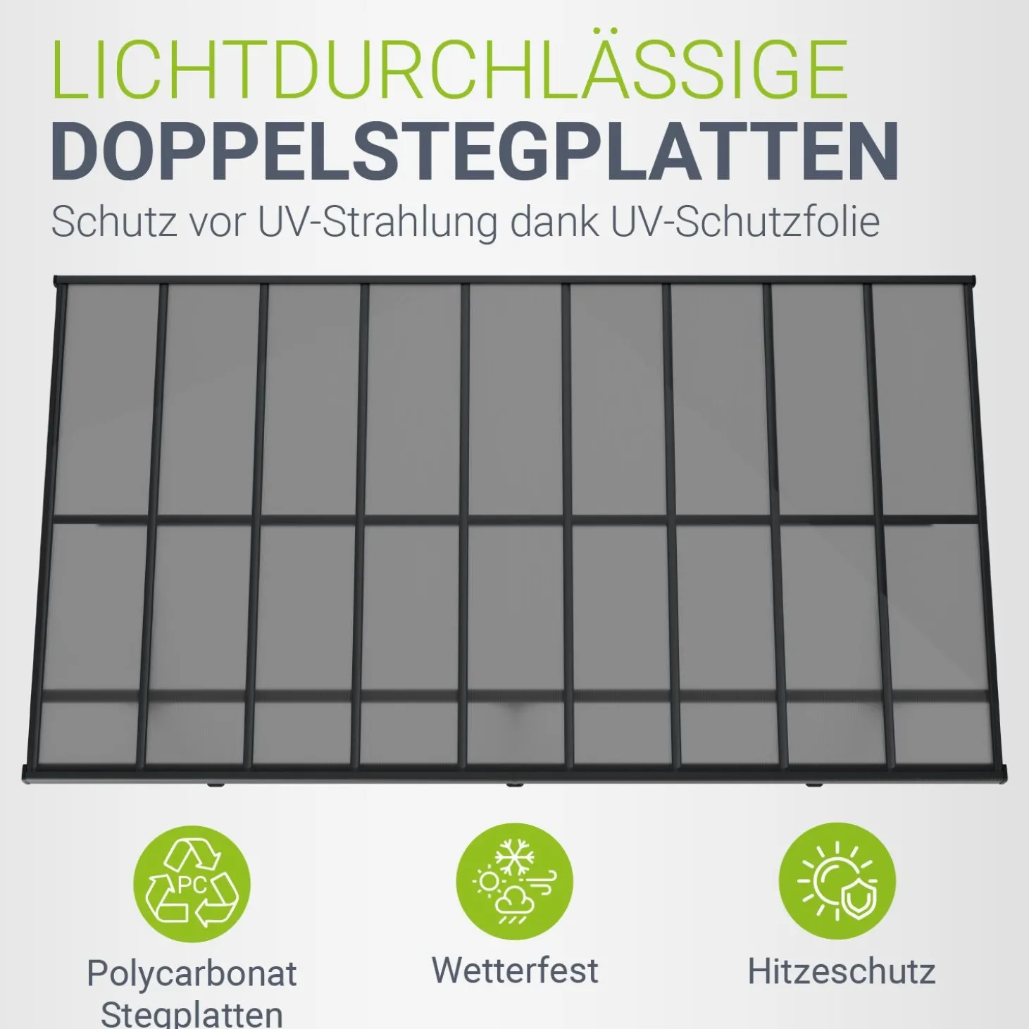 Terrassenüberdachung Borneo Aluminium Terrassendach als Regen- & Sonnenschutz