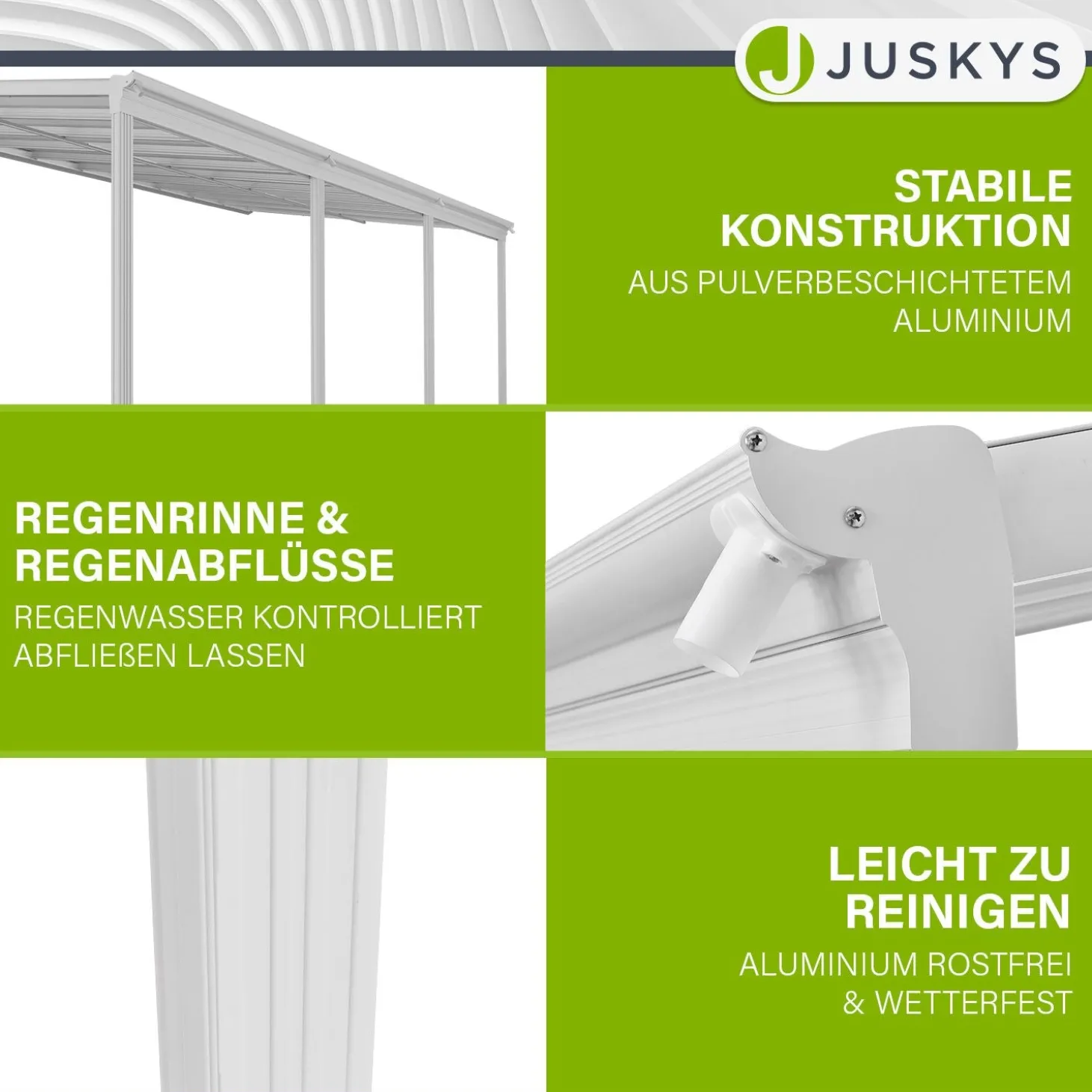 Terrassenüberdachung Borneo Aluminium Terrassendach als Regen- & Sonnenschutz