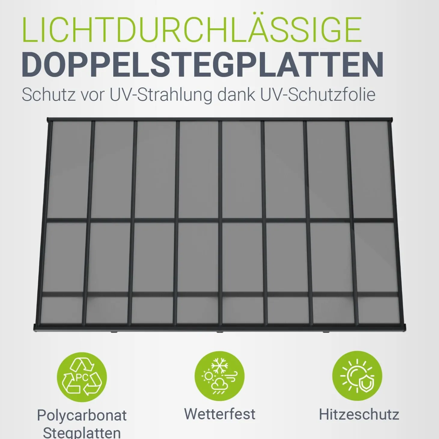 Terrassenüberdachung Borneo Aluminium Terrassendach als Regen- & Sonnenschutz