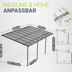 Terrassenüberdachung Borneo Aluminium Terrassendach als Regen- & Sonnenschutz
