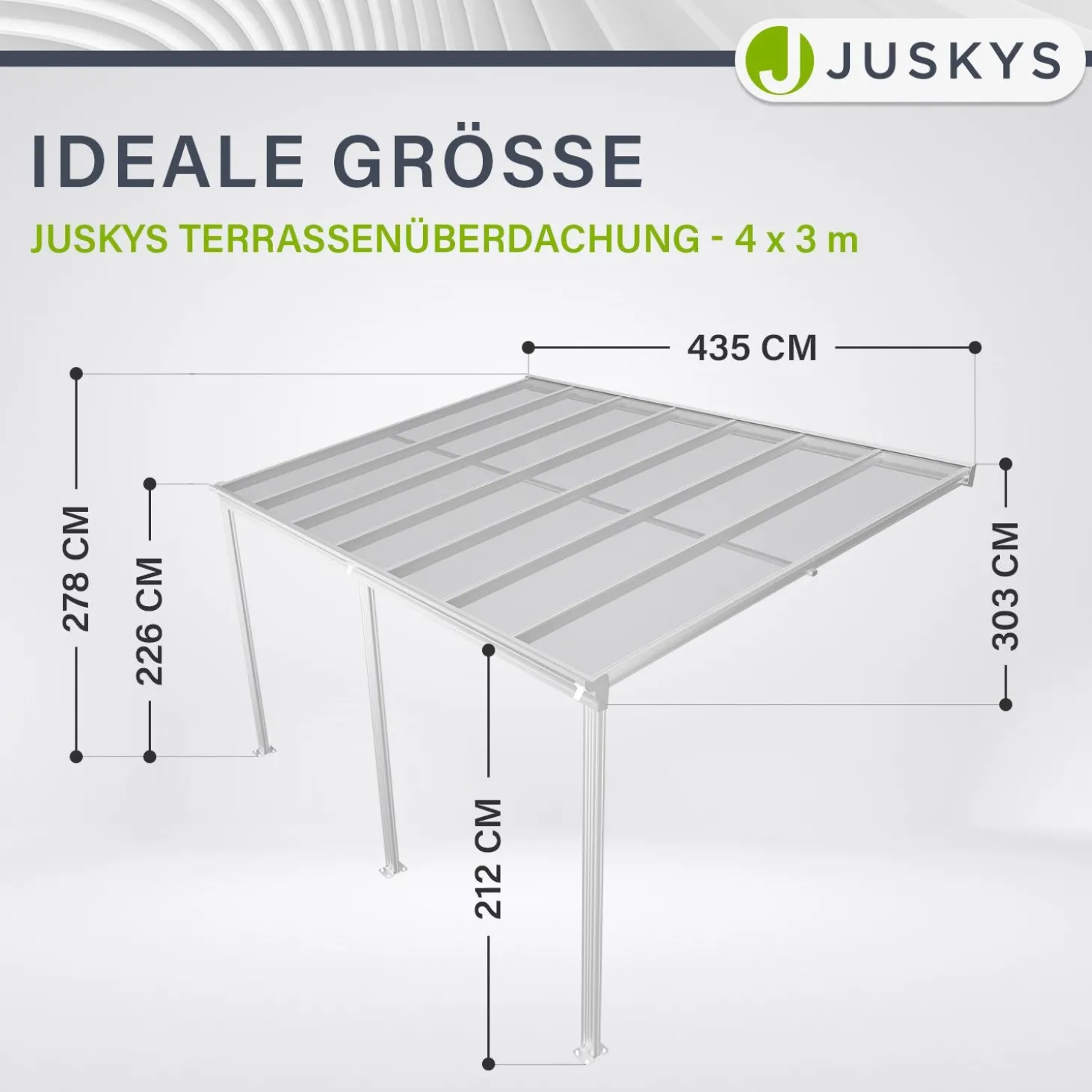 Terrassenüberdachung Borneo Aluminium Terrassendach als Regen- & Sonnenschutz