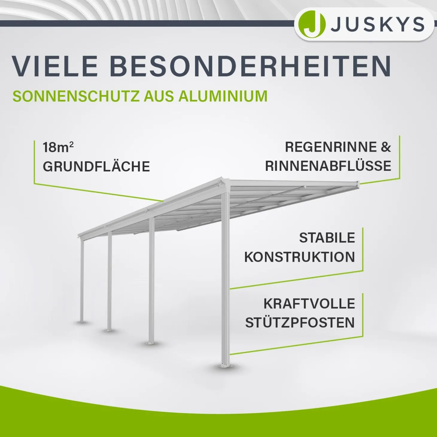 Terrassenüberdachung Borneo Aluminium Terrassendach als Regen- & Sonnenschutz