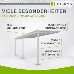 Terrassenüberdachung Borneo Aluminium Terrassendach als Regen- & Sonnenschutz