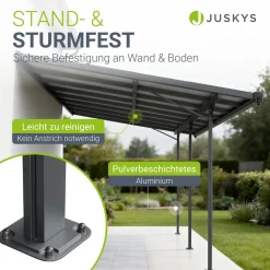 Terrassenüberdachung Borneo Aluminium Terrassendach als Regen- & Sonnenschutz