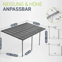 Terrassenüberdachung Borneo Aluminium Terrassendach als Regen- & Sonnenschutz