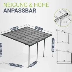 Terrassenüberdachung Borneo Aluminium Terrassendach als Regen- & Sonnenschutz