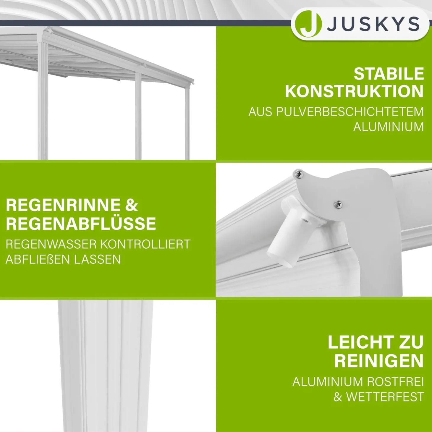Terrassenüberdachung Borneo Aluminium Terrassendach als Regen- & Sonnenschutz