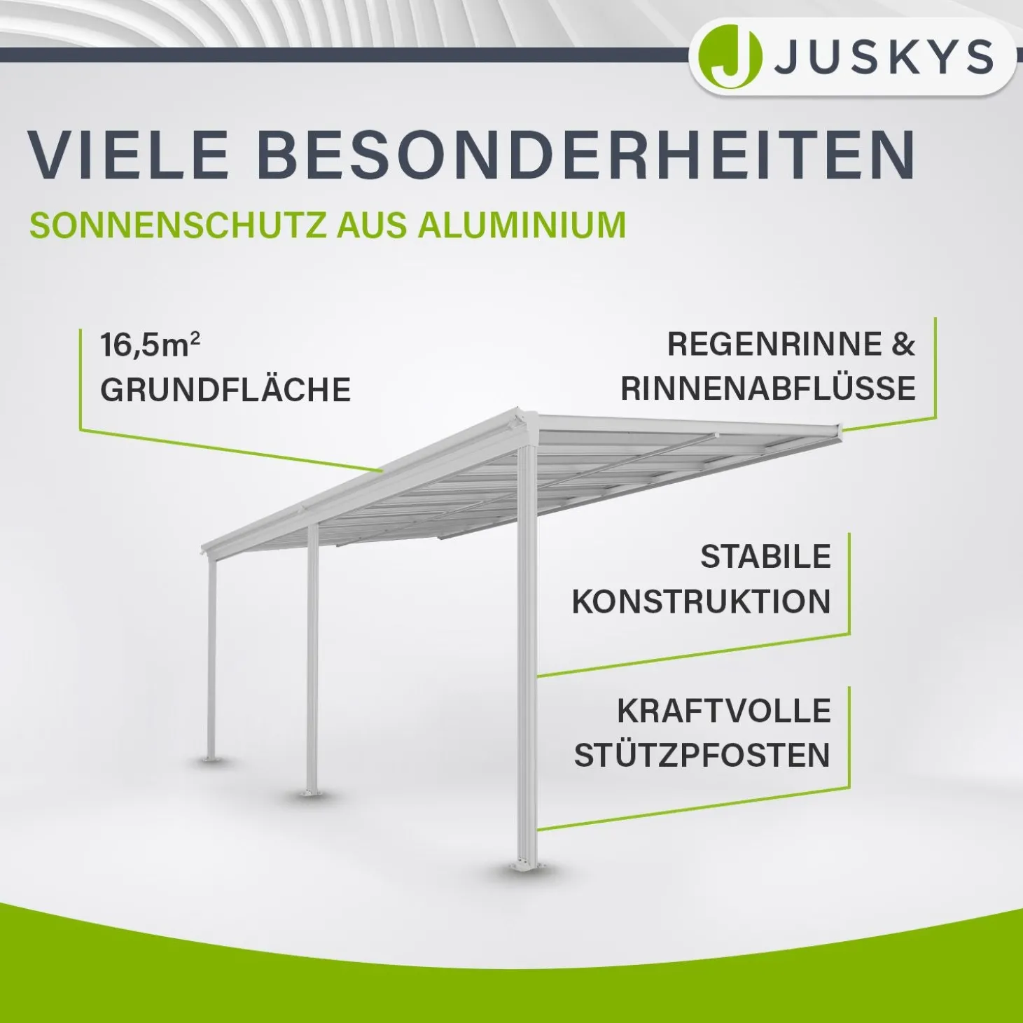Terrassenüberdachung Borneo Aluminium Terrassendach als Regen- & Sonnenschutz