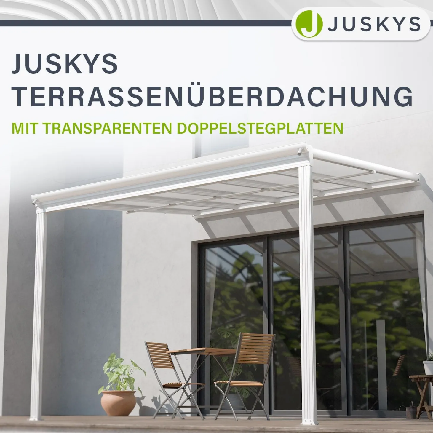 Terrassenüberdachung Borneo Aluminium Terrassendach als Regen- & Sonnenschutz