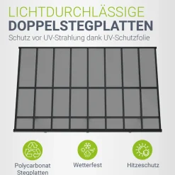 Terrassenüberdachung Borneo Aluminium Terrassendach als Regen- & Sonnenschutz