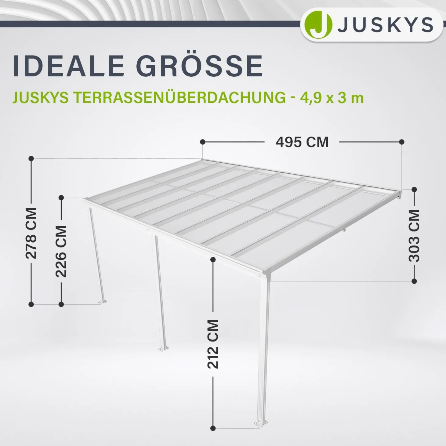 Terrassenüberdachung Borneo Aluminium Terrassendach als Regen- & Sonnenschutz