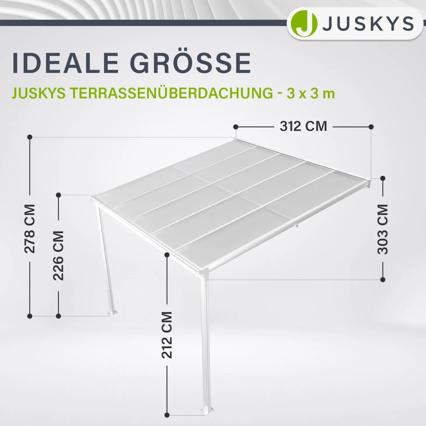 Terrassenüberdachung Borneo Aluminium Terrassendach als Regen- & Sonnenschutz