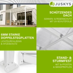 Terrassenüberdachung Borneo Aluminium Terrassendach als Regen- & Sonnenschutz
