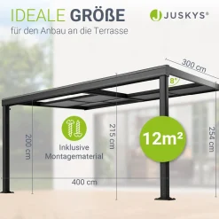 Terrassenüberdachung Jakarta Terrassendach aus Aluminium mit Schiebedach & UV-Schutz
