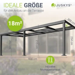 Terrassenüberdachung Jakarta Terrassendach aus Aluminium mit Schiebedach & UV-Schutz
