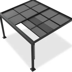 Terrassenüberdachung Jakarta Terrassendach aus Aluminium mit Schiebedach & UV-Schutz