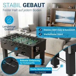 Tischkicker Wuzzler Tischfußball Kicker mit Getränkehalter für unschlagbaren Spielspaß