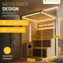 Traditionelle Sauna Vantaa - Natur ↕ 200cm ⚟ 3,5 - 8 kW Saunaofen 유 2 - 6 Personen