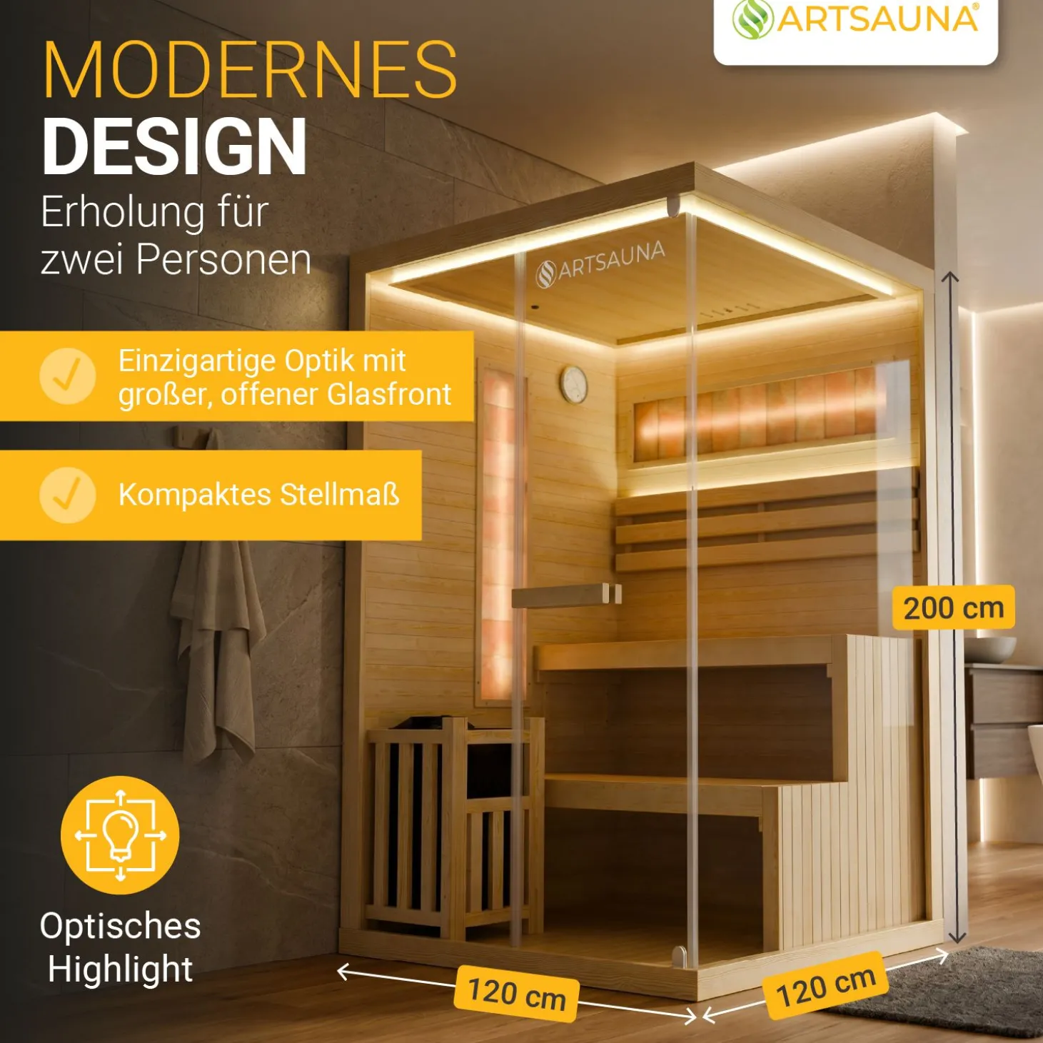 Traditionelle Sauna Vantaa - Natur ↕ 200cm ⚟ 3,5 - 8 kW Saunaofen 유 2 - 6 Personen
