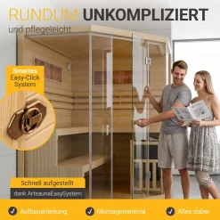 Traditionelle Sauna Vantaa - Natur ↕ 200cm ⚟ 3,5 - 8 kW Saunaofen 유 2 - 6 Personen