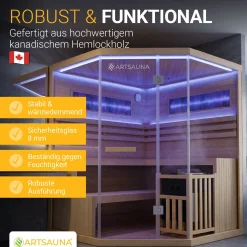 Traditionelle Sauna Vantaa - Natur ↕ 200cm ⚟ 3,5 - 8 kW Saunaofen 유 2 - 6 Personen