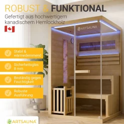 Traditionelle Sauna Vantaa - Natur ↕ 200cm ⚟ 3,5 - 8 kW Saunaofen 유 2 - 6 Personen