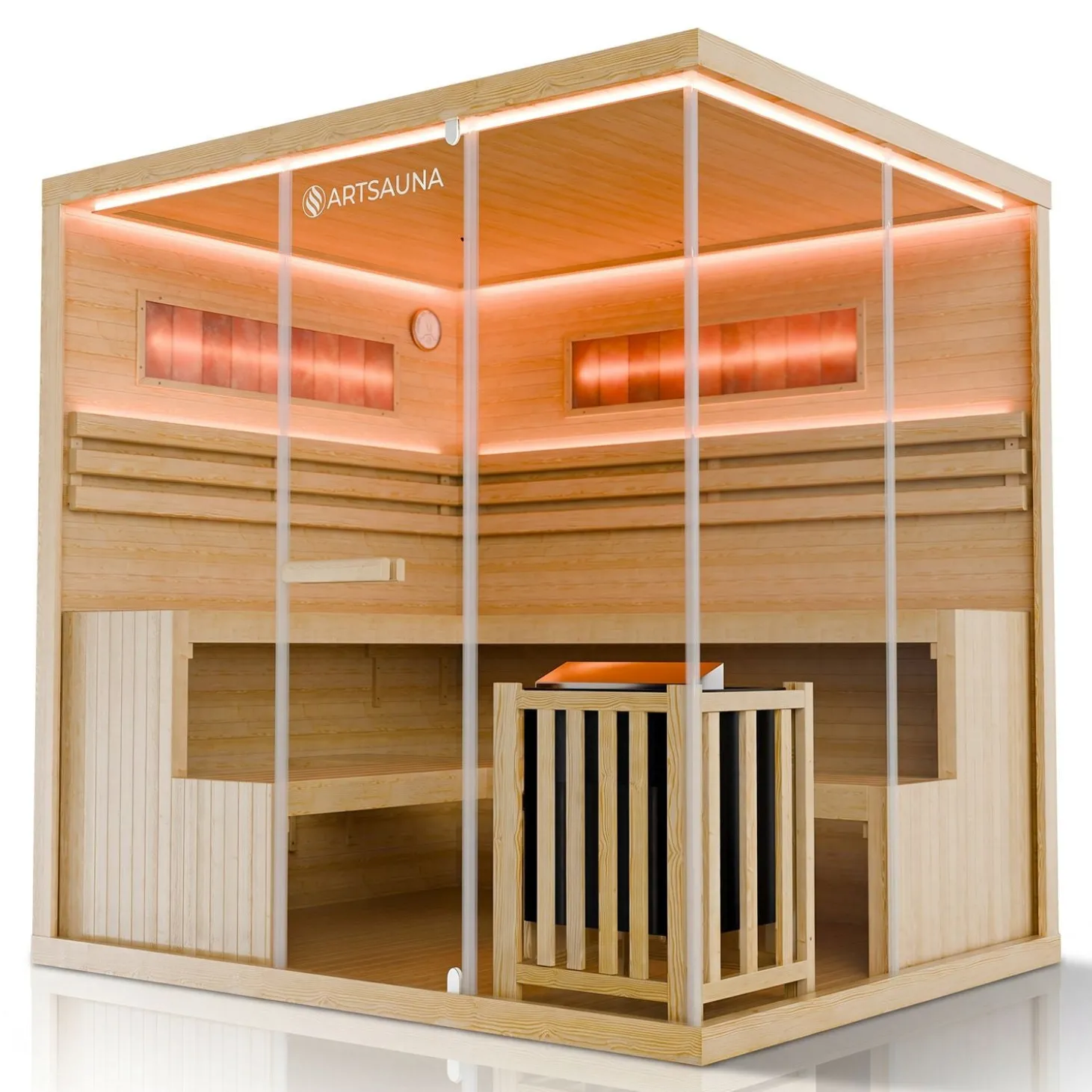 Traditionelle Sauna Vantaa - Natur ↕ 200cm ⚟ 3,5 - 8 kW Saunaofen 유 2 - 6 Personen