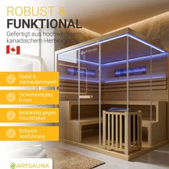 Traditionelle Sauna Vantaa - Natur ↕ 200cm ⚟ 3,5 - 8 kW Saunaofen 유 2 - 6 Personen