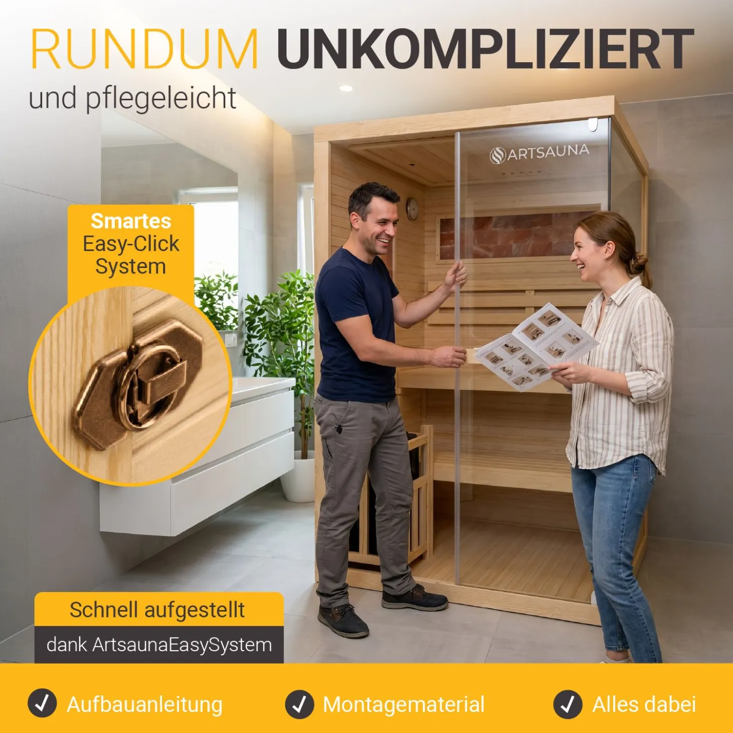 Traditionelle Sauna Vantaa - Natur ↕ 200cm ⚟ 3,5 - 8 kW Saunaofen 유 2 - 6 Personen