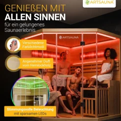 Traditionelle Sauna Vantaa - Natur ↕ 200cm ⚟ 3,5 - 8 kW Saunaofen 유 2 - 6 Personen
