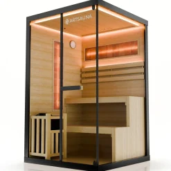 Traditionelle Sauna Vantaa - Schwarz ↕ 200cm ⚟ 3,5 - 8 kW Saunaofen 유 2 - 6 Personen