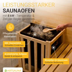 Traditionelle Sauna Vantaa - Schwarz ↕ 200cm ⚟ 3,5 - 8 kW Saunaofen 유 2 - 6 Personen