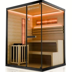 Traditionelle Sauna Vantaa - Schwarz ↕ 200cm ⚟ 3,5 - 8 kW Saunaofen 유 2 - 6 Personen