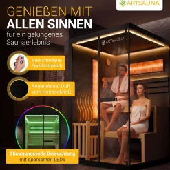 Traditionelle Sauna Vantaa - Schwarz ↕ 200cm ⚟ 3,5 - 8 kW Saunaofen 유 2 - 6 Personen