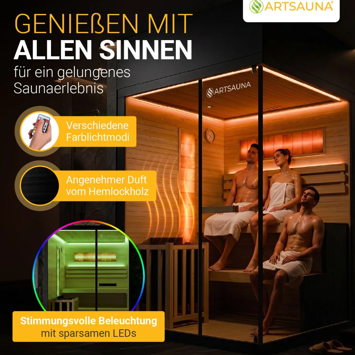 Traditionelle Sauna Vantaa - Schwarz ↕ 200cm ⚟ 3,5 - 8 kW Saunaofen 유 2 - 6 Personen