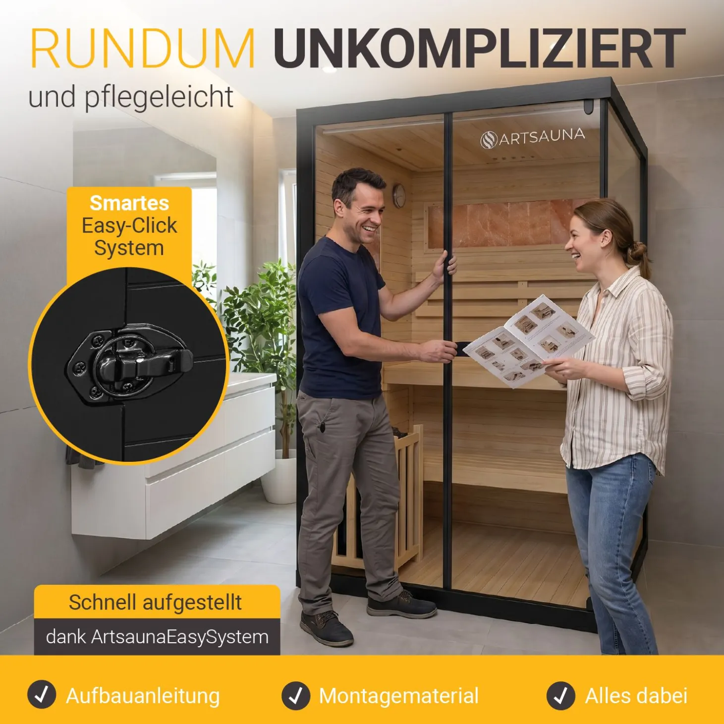 Traditionelle Sauna Vantaa - Schwarz ↕ 200cm ⚟ 3,5 - 8 kW Saunaofen 유 2 - 6 Personen