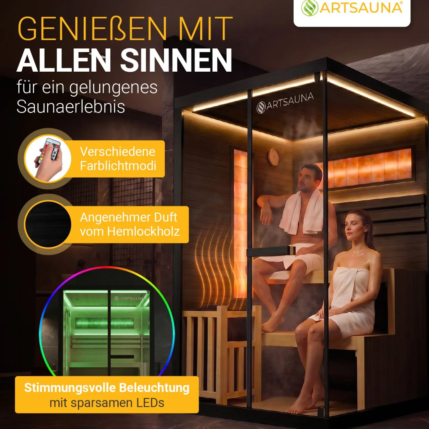 Traditionelle Sauna Vantaa - Schwarz ↕ 200cm ⚟ 3,5 - 8 kW Saunaofen 유 2 - 6 Personen