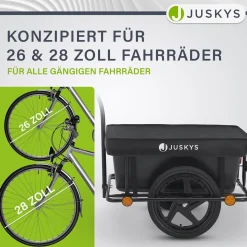 Transportanhänger / Fahrradanhänger 90 Liter Transportanhänger mit Kunststoffwanne, Luftbereifung & Plane