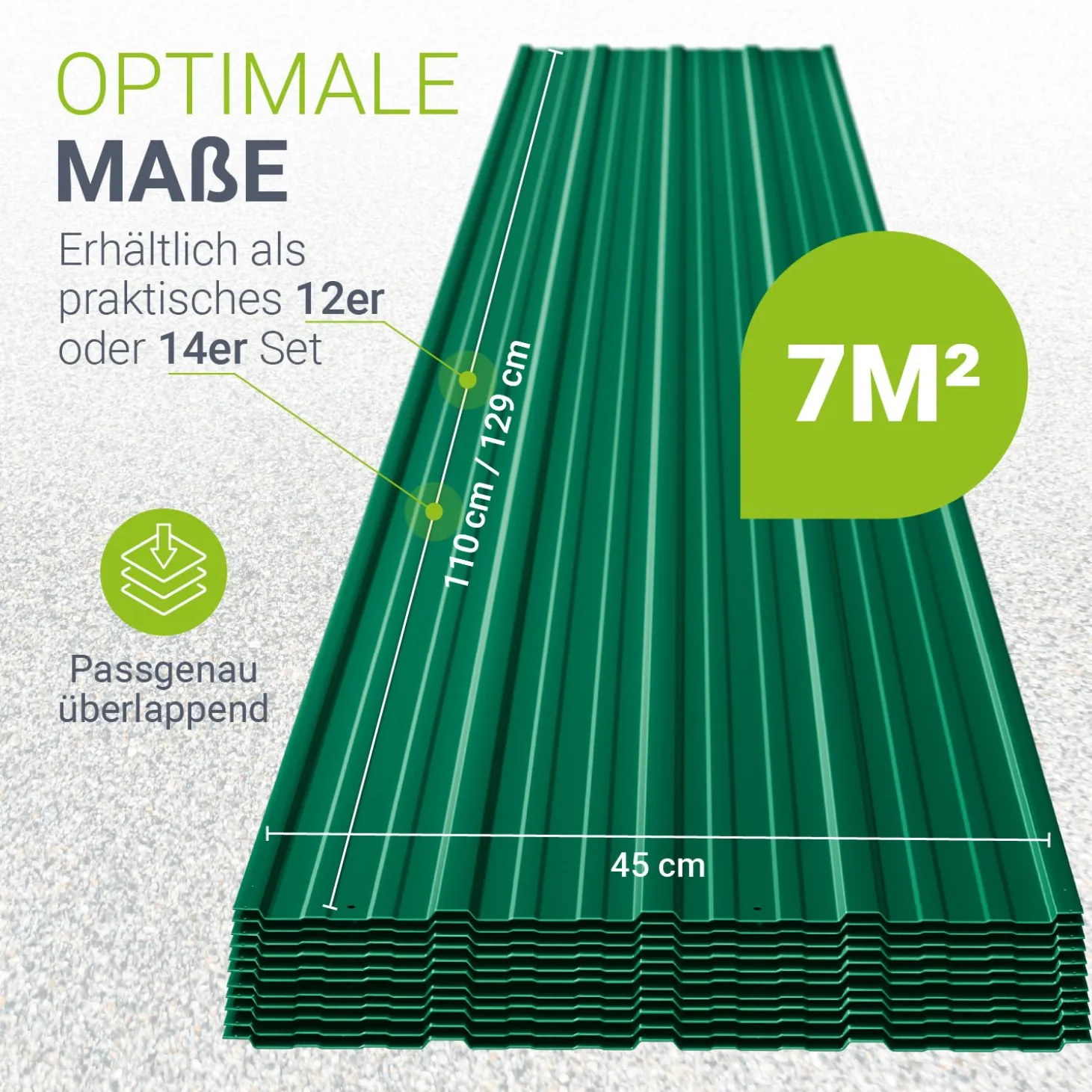 Trapezblech fürs Dach aus Stahl Profilblech Set inkl. Handschuhen & Montagematerial
