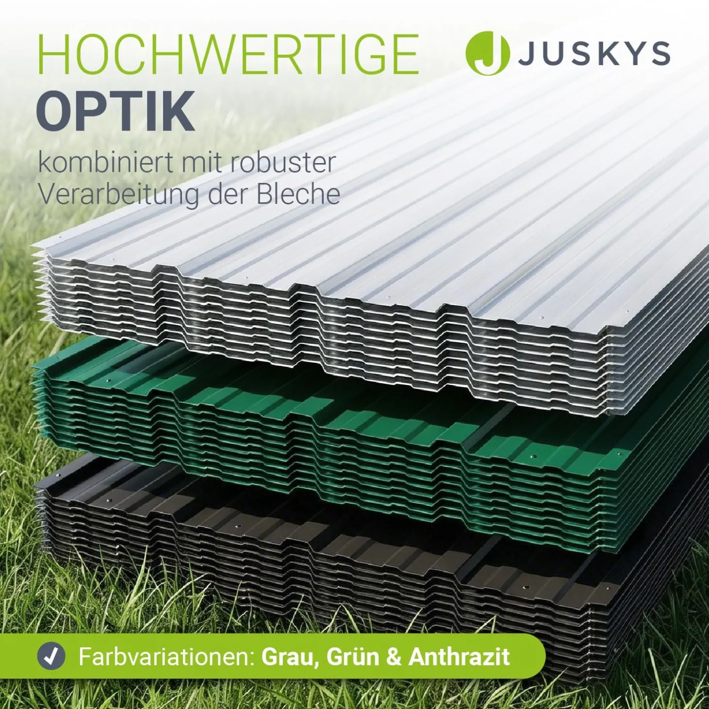 Trapezblech fürs Dach aus Stahl Profilblech Set inkl. Handschuhen & Montagematerial