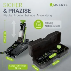 Wagenheber 2,5 t mit Transportbox Rangierwagenheber hydraulisch aus Stahl mit Zubehörset