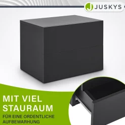 Wandschrank Nachttisch hängend Holz Nachtkommode mit 2 Schubladen & Ablage