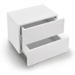 Wandschrank Nachttisch hängend Holz Nachtkommode mit 2 Schubladen & Ablage
